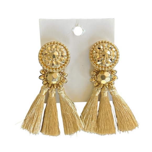 Vintage Brand 🆕 New Gold Tassel Earrings - Picture 1 of 8